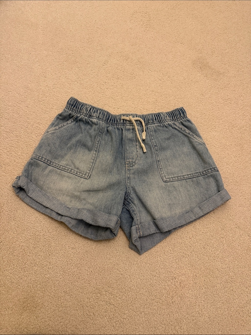 Cat & Jack Light Blue Denim Drawstring Shorts - size XL